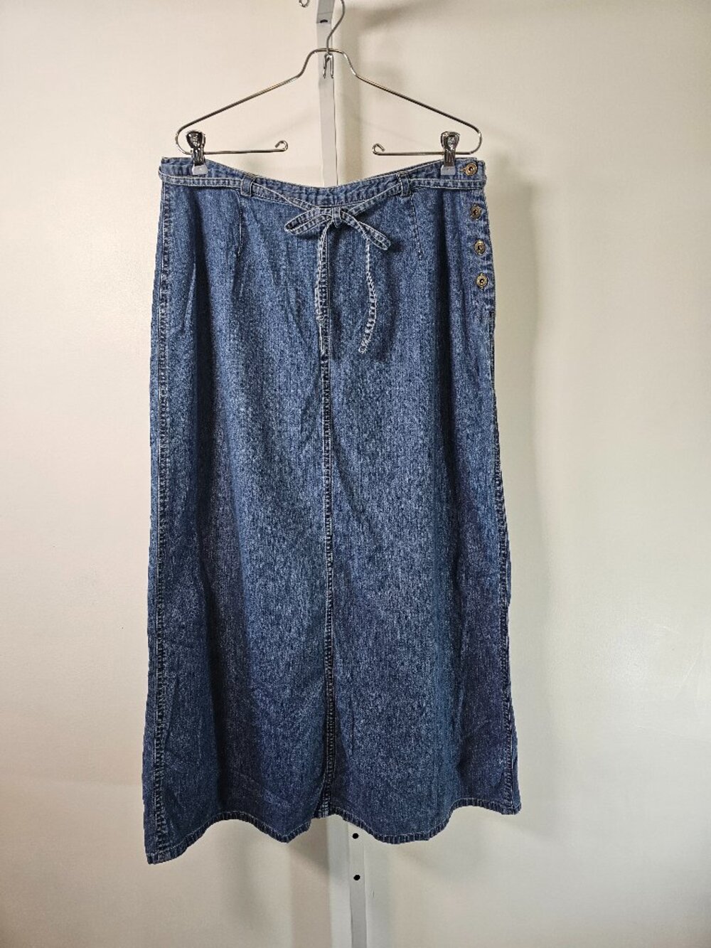 Vintage Liz Claiborne Denim Skirt Blue Maxi Y2K Casual 16 FLAWS